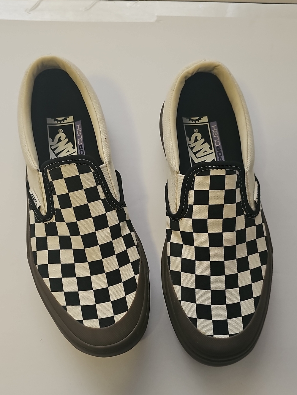 Vans Checkerboard Slip-On Loafers - Black & White